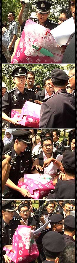 malaysia youth solidariti send altantuya birthday cake to najib 060509 sequence