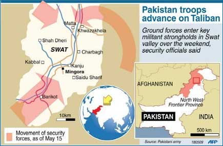 pakistan forces streetfighting against taliban forces in swat valley pakistan 190509 04
