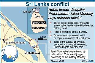 sri lanka conflict ltte leader prabhakaran killed in action 180509