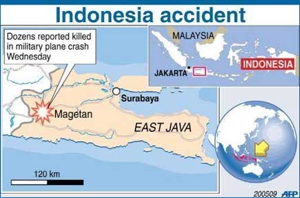 military aircraft crash in indonesia 200509 01