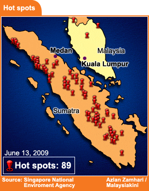 haze air pollution hot spot map update 13 june 130609