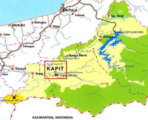 sarawak kapit map