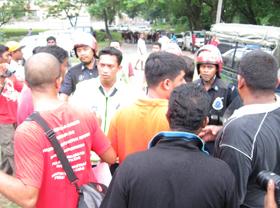 kg buah pala 020709 quarell with police for beating cow