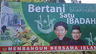 manek urai by election pas banner poster agriculture is prayer