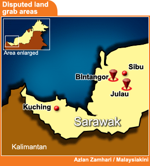 disputed land grab area in sarawak bintangor julau sarikei district 160709