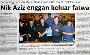 utusan malaysia nizar should not have attended candle light vigil pas statement 230709 03
