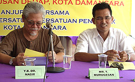 section 11 kota damansara protest 080809 dr nasir hashim and t murugesan