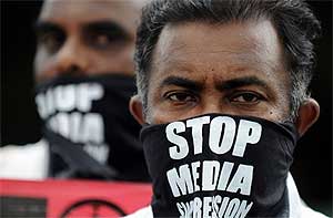 Protest against jailing of JS Tissainayagam, sri lanka journalist
