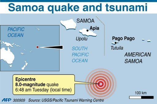 tsunami hit the Samoan islands and Tonga