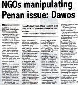 borneo post on dawos claim penan issue 200909