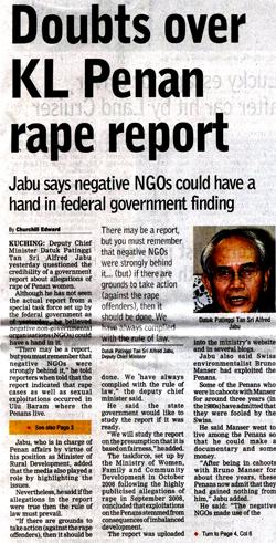 borneo post on doubt over penan report 120909