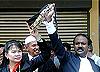 perak state assembly chaos sivakumar showing torn piece of his speaker robe