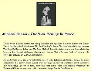 michael soosai website 060905 soul rest in peace