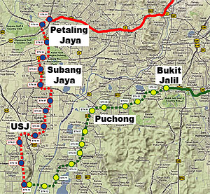 kelana jaya proposed lrt extension 141109 map