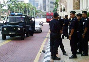 may first worker against gst gathering 010510 police at dataran  merdeka