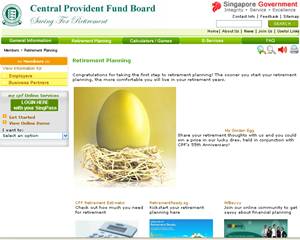 singapore CPF board webpage