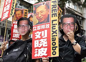free liu xiao bo protest hongkong