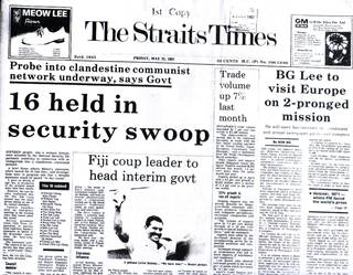 Singapore Marxist plot news clipping