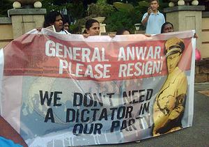 protest outside pkr congress 271110 banner
