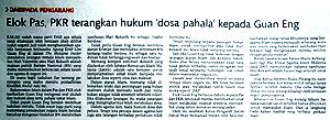 utusan elok pas pkr terangkan hukum dosa pahala kepada guan eng 140211