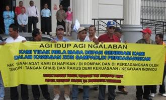 Taib mahmud land grab in Lundu district by Polar Horizon banner