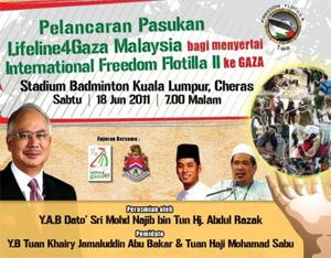 poster Lifeline4Gaza (LL4G) Malaysia, mohamad sabu not invited