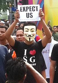 bersih 2 rally guy fawkes mask 090711