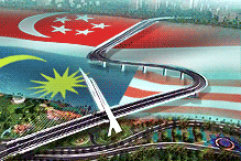 malaysia and singapore and the crooked scenic half bridge causeway