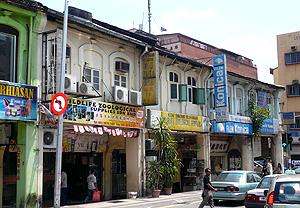 kuala lumpur sultan street old shop house view