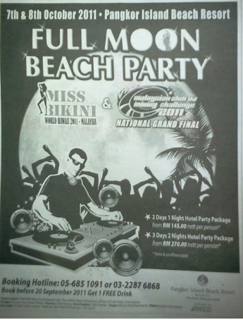 full moon beach party, miss bikini