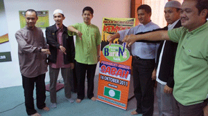 pas protes bn campaign launching sabah 161011