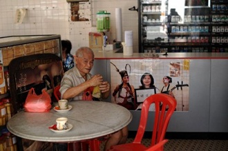 man in kopi tiam coffee shop 1