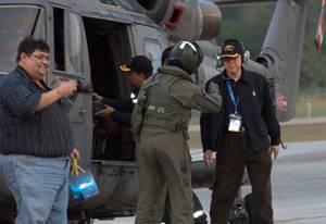 Black Dog (left) blogger at scorpene visit