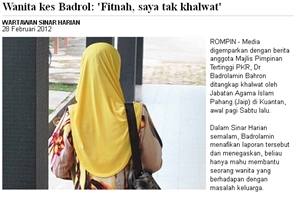 sinar harian on women denying khalwat with badrulamin, PKR