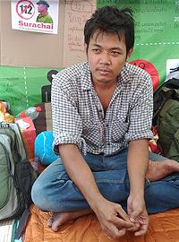 thailand protest against article 112 140312 student hunger striker tewarit maneechai