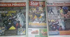 berita harian star new strait times newspaper coverage on bersih 3.0 rally
