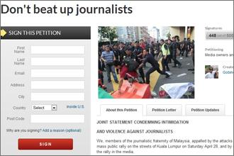 journalist online petition against police violence 300412