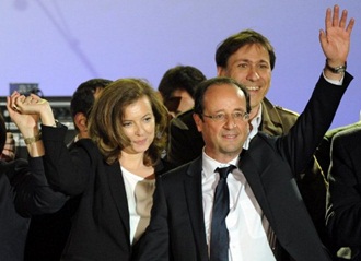 french president francois hollande with companion