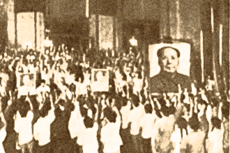 china crowd in support of mao chairman