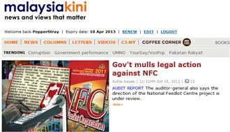 malaysiakini frontpage