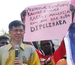tian chua at kampung railway residents protest