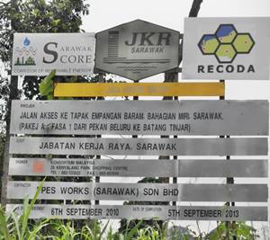 Baram construction signboard