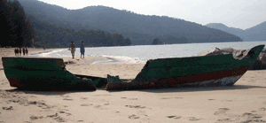 Broken Boat After Tsunami