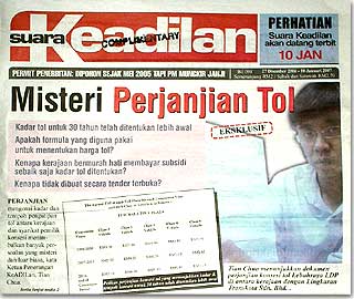 suara keadilan toll agreement mystery story 030107 cover