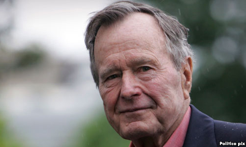 George Bush Sr apologises after actress accuses him of groping