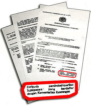 dap pc on bumiputera tender 090807 documents