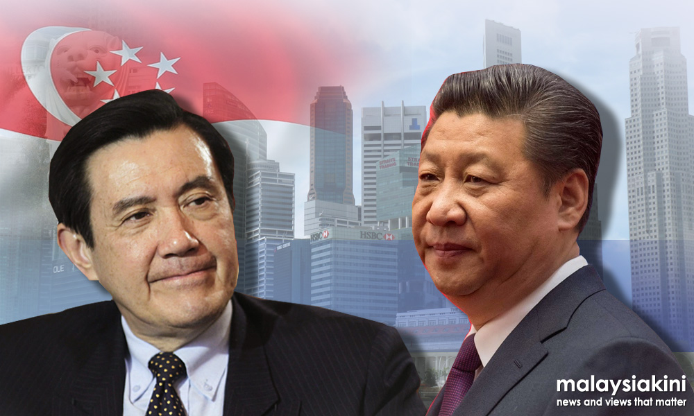 Oppose Taiwan independence, Xi says at historic meeting