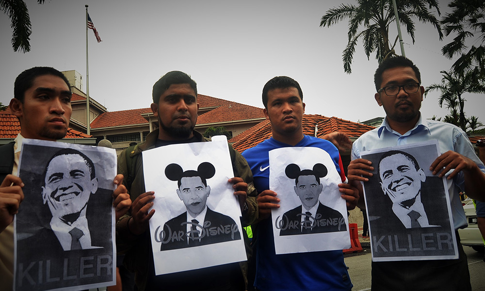Protesters turn up at US Embassy to show disrespect