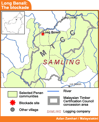 penan sarawak long benali blockade site area 120907