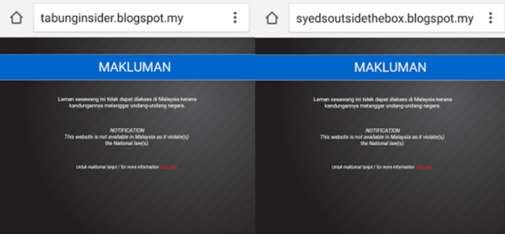 Four more websites blocked by MCMC